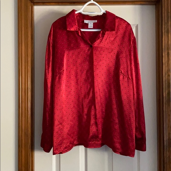 Maggie McNaughton Tops - Women’s 18W Silk Like Long Sleeve Dress Shirt